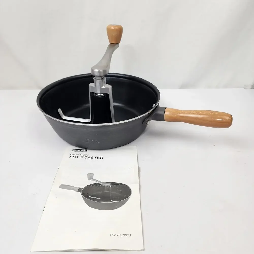 Back To Basics Stovetop Rotating Stir Handle Nut Roaster W/ Guide & Recipes